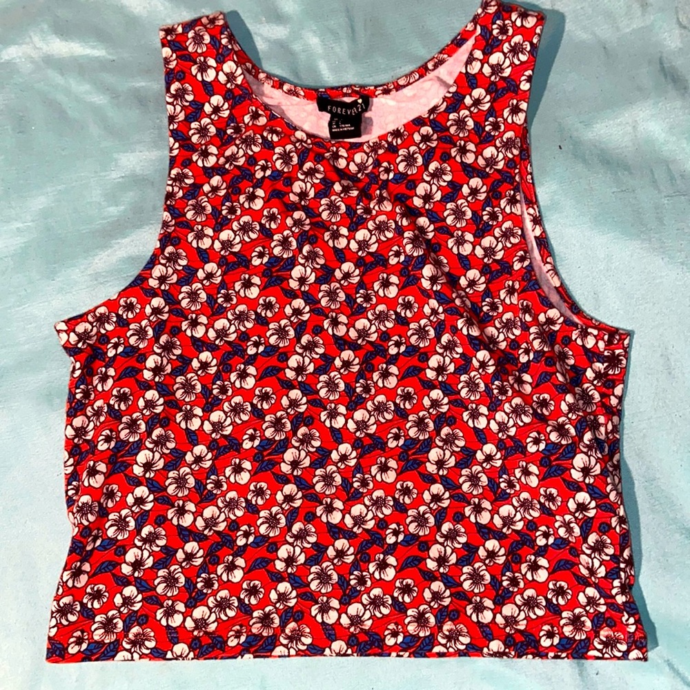 Women’s Large (L) Floral Crop Top shirt